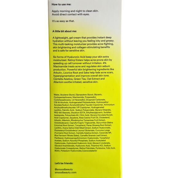 SMOOD Beauty Problem Solver Gel Cream Moisturizer 1.69oz Acne Sensitive Skin New - Picture 3 of 6